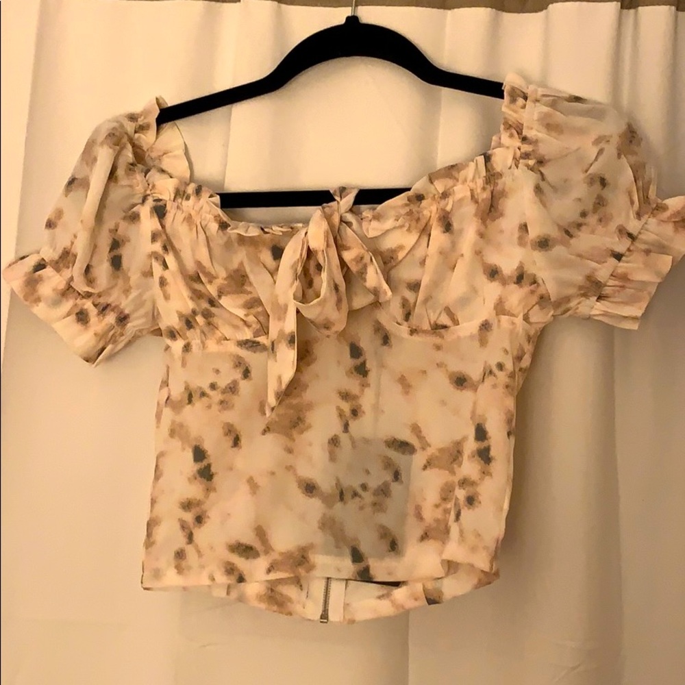 Prettylittlething Woman’s front tie blouse